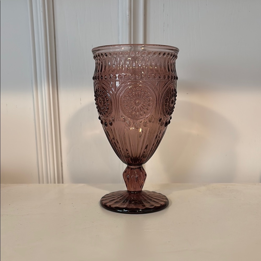 Vintage water glass Adeline-Plum / purple Pioneer Woman glass